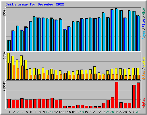 Daily usage for December 2022