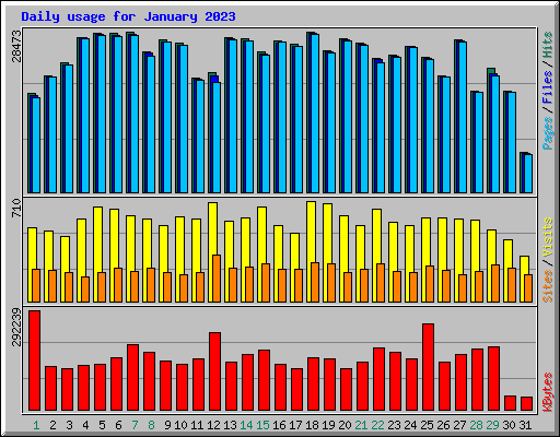 Daily usage for January 2023