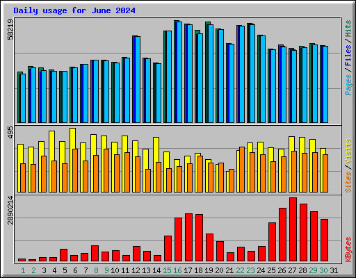 Daily usage for June 2024