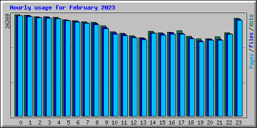 Hourly usage for February 2023